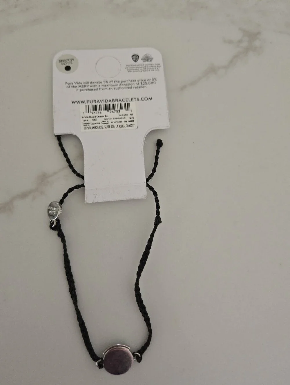 Harry Potter Pura Vida Platform 9 3/4 Black Braided Bracelet